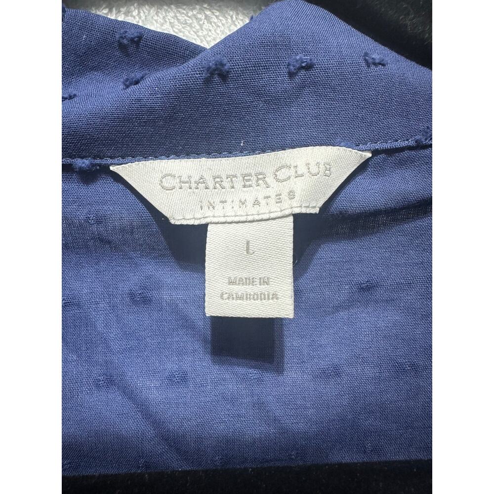 Charter Club Pajama Notch Collar Woven Cotton Pajama Top Size Large - Picture 6 of 8